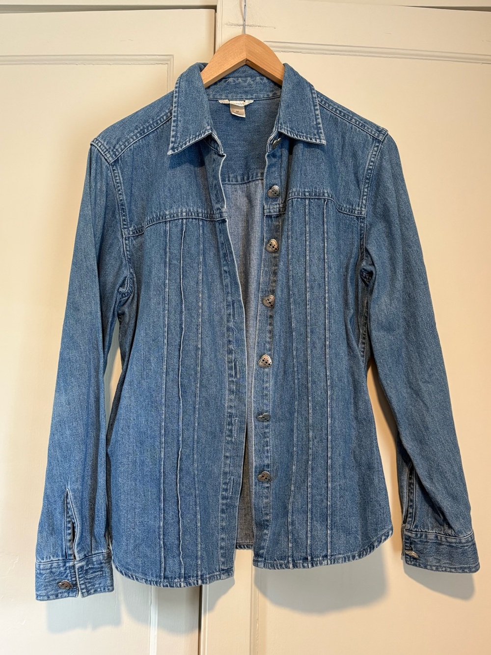 Christopher & Banks Denim Shirt with Heart Buttons